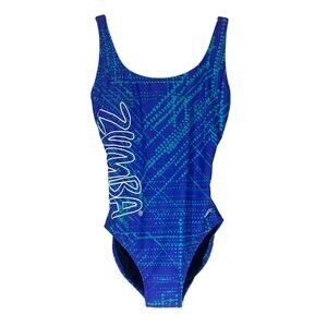 Speedo Aqua Zumba One Piece Swimsuit Blue 6 Swim Lace Up Open Back Performance